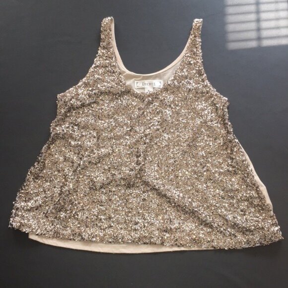 Decree Gold Sequin Tank Top - Picture 2 of 4